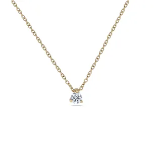 Collier Solitaire Diamant en Or Jaune 