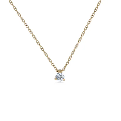 Collier Solitaire Diamant en Or Jaune 