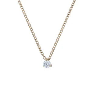 Collier Solitaire Diamant en Or Jaune 