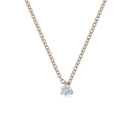 Collier Solitaire Diamant en Or Jaune 