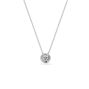 Collier Solitaire Diamant en Or Blanc 