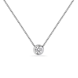 Collier Solitaire Diamant en Or Blanc 