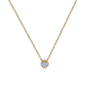 Collier Solitaire Diamant en Or Jaune 