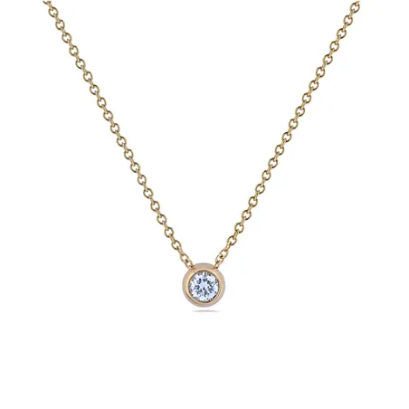 Collier Solitaire Diamant en Or Jaune 