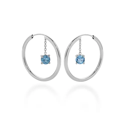 Créoles Topazes Paraïba Pendantesen Or Blanc 