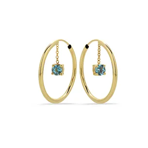 Créoles Topazes Pendantesen Or Jaune 