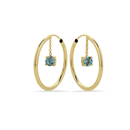 Créoles Topazes Pendantesen Or Jaune 