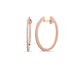 Créoles Ovales Diamantsen Or Rose