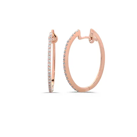 Créoles Ovales Diamantsen Or Rose