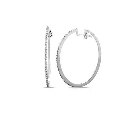 Créoles OvalesDiamantsen Or Blanc 