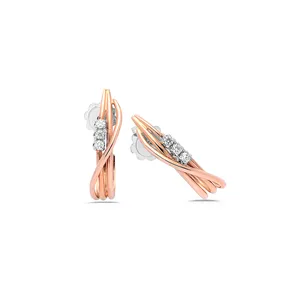 Boucles d'Oreilles DiamantsenOr Bicolore