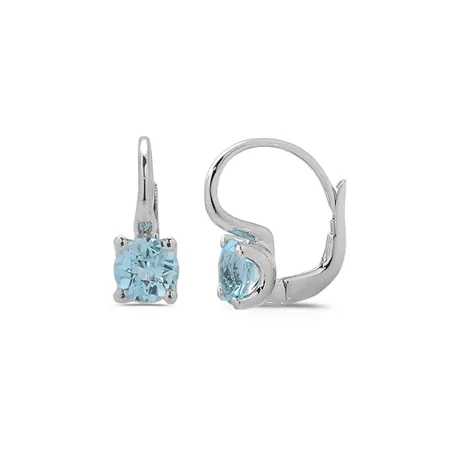 Boucles d'Oreilles dormeuses Topaze en Or Blanc 