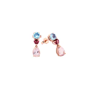 Boucles d Oreilles Aigue Marine Diam