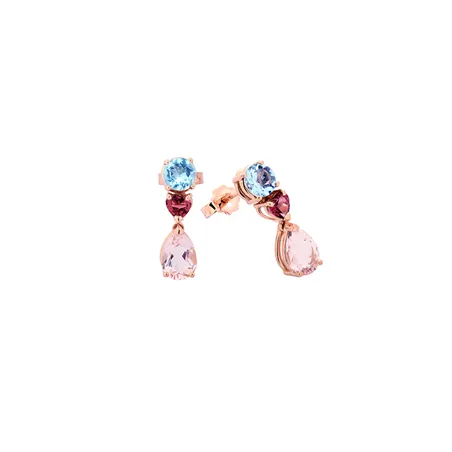 Boucles d Oreilles Aigue Marine Diam