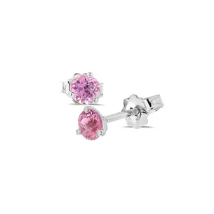 Boucles d'Oreilles Tourmalines RoseOr Blanc 
