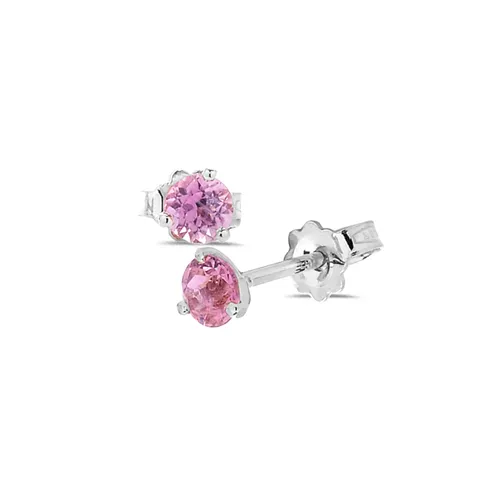 Boucles d'Oreilles Tourmalines RoseOr Blanc 
