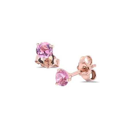 Boucles d'Oreilles Tourmalines RoseOr Blanc 