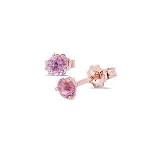 Boucles d'Oreilles Tourmalines RoseOr Blanc  2