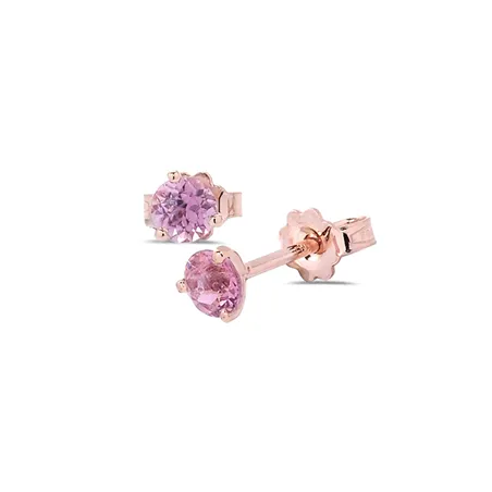 Boucles d'Oreilles Tourmalines RoseOr Blanc 