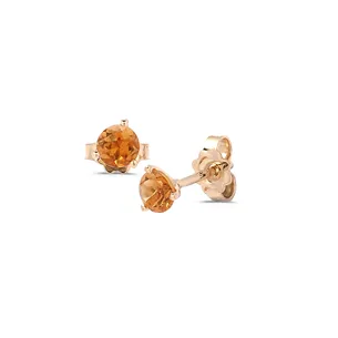 Boucles d'Oreilles Citrines Or Jaune 