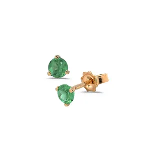 Boucles d'Oreilles Émeraudes Or Jaune 
