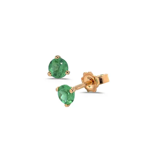 Boucles d'Oreilles Émeraudes Or Jaune 
