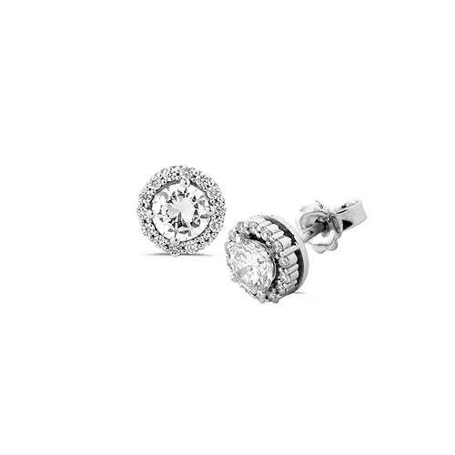 Boucles d'Oreilles Diamants en Or Blanc
