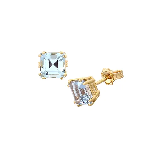 Boucles d'Oreilles Aigue-Marines en Or Jaune