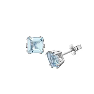 Boucles d'Oreilles Aigue-Marines en Or Jaune 2