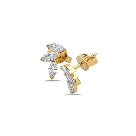 Boucles d'Oreilles Diamants en Or Jaune 