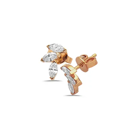 Boucles d'Oreilles Diamants en Or Jaune 