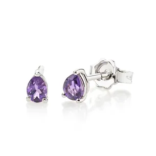 Boucles d'Oreilles AméthistesOr Blanc 