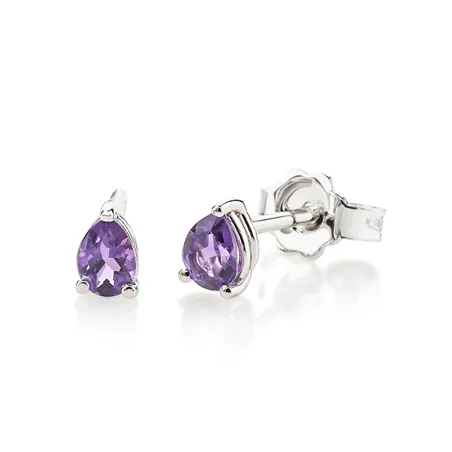 Boucles d'Oreilles AméthistesOr Blanc 