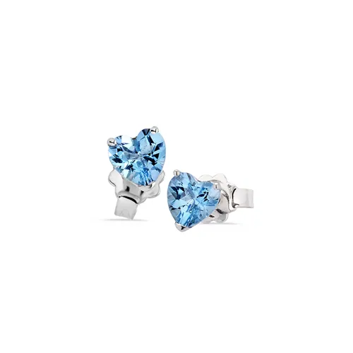 Boucles d Oreilles Aigue Marin Or Blanc 