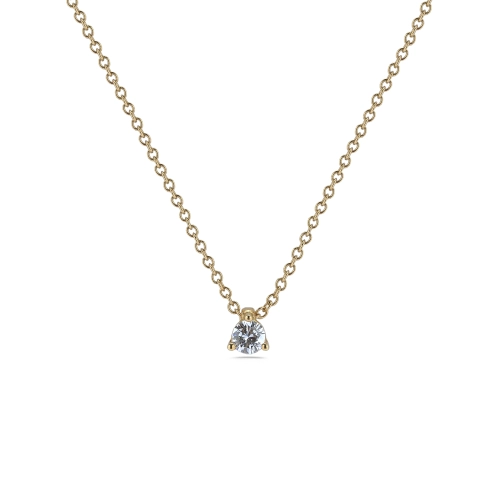 Collier Solitaire Diamant en Or Jaune 