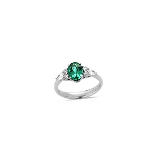 Bague Tourmaline Bleue Ovale 1.12Ct et Diamants