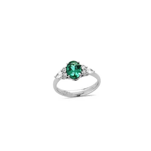 Bague Tourmaline Bleue Ovale 1.12Ct et Diamants