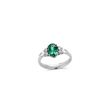 Bague Tourmaline Bleue Ovale 1.12Ct et Diamants