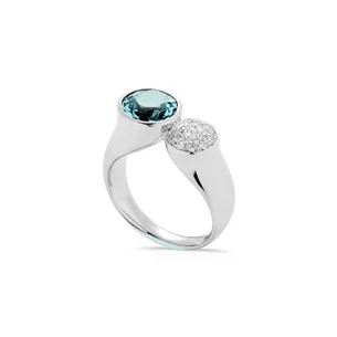 Bague Tourmaline du Brésil 2.07ct et Pavage Diamants