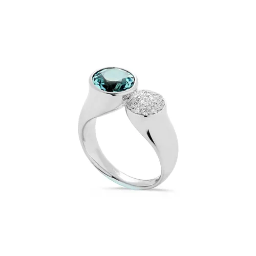 Bague Tourmaline du Brésil 2.07ct et Pavage Diamants