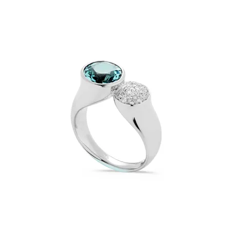 Bague Tourmaline du Brésil 2.07ct et Pavage Diamants