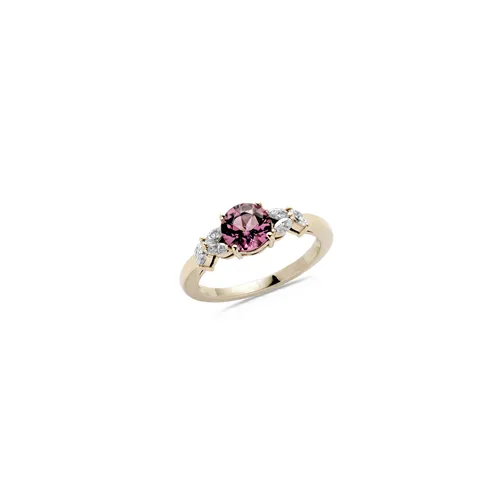 Bague Rubellite Ronde 0.66ct et Diamants
