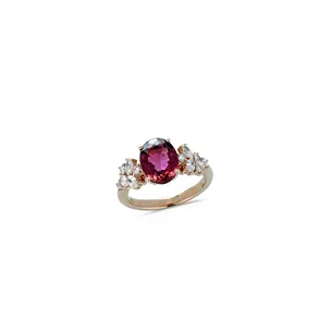 Bague Tourmaline Rose 2.30ct et Diamants