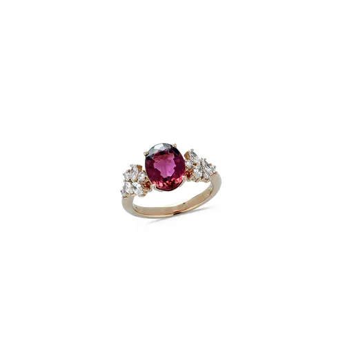 Bague Tourmaline Rose 2.30ct et Diamants