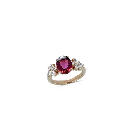 Bague Tourmaline Rose 2.30ct et Diamants