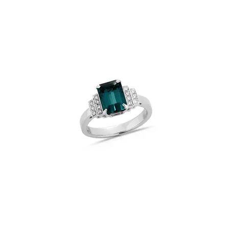 Bague Diamants 0.11ct et Indicolite 2.27ct