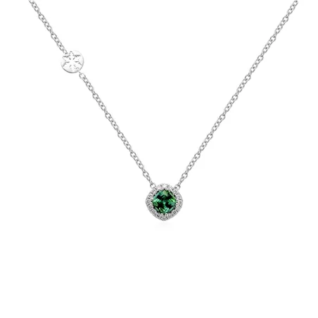Collier Collection NAMIBIA Tourmaline de Namibie Forme Antique 0.86ct  ed Diamants