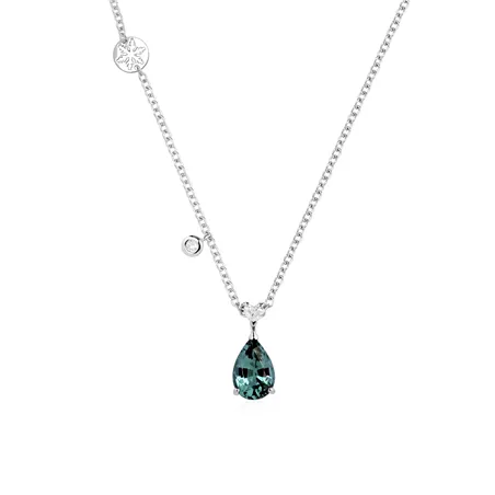 Collier Collection NAMIBIA Tourmaline de Namibie Taille Goutte 1.49ct et Diamant
